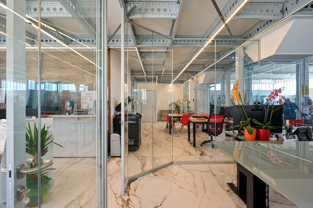 AV GROUP parete divisoria Glass ingresso parete vetrata a vetro singolo extra clear profilo in alluminio