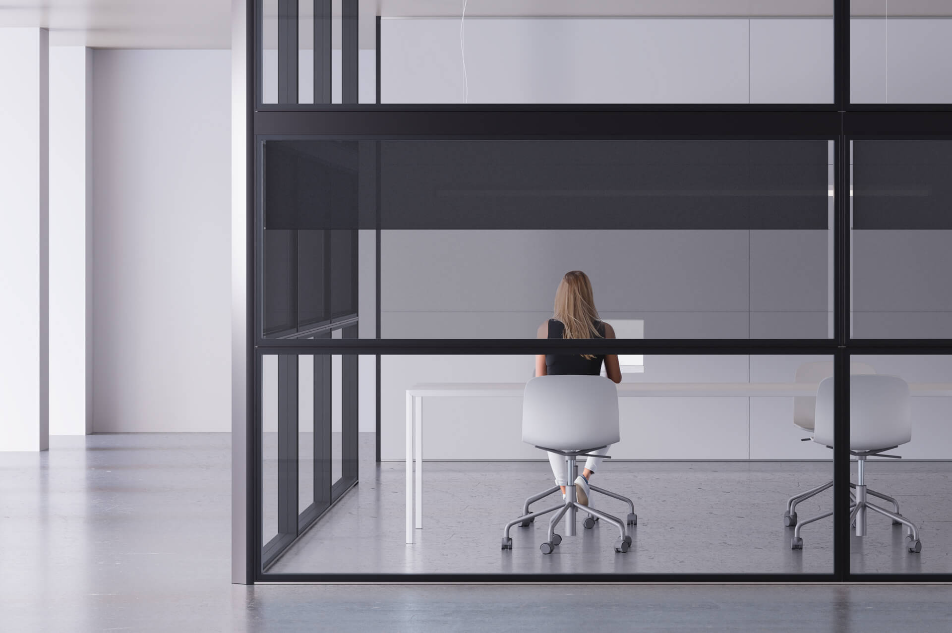 AWS la parete divisoria architetturale dalle molteplici soluzioni permette divisioni verticali ed orizzontali anche con l'inserimento dello screen system soluzione brevettata per la privacy visiva